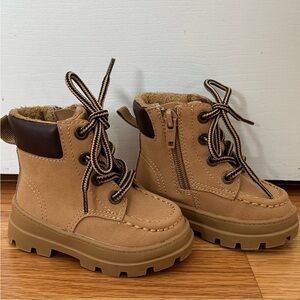 Baby Tan Lace-Up Boots 4-5 C